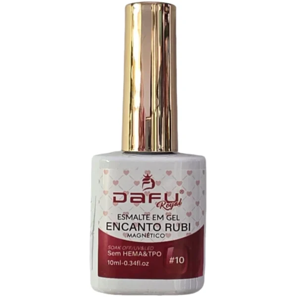 ESMALTE EM GEL MAGNETICO ENCANTO RUBI Nº 10 DAFU 10ML