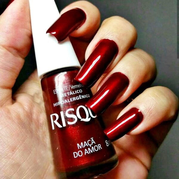 ESMALTE RISQUE METALIZADO MAÇA DO AMOR
