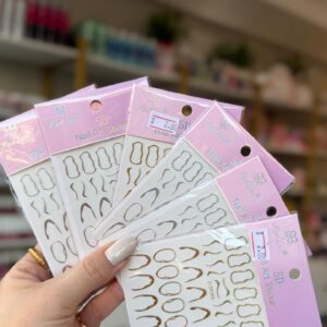 DECORAÇÃO P/ UNHA | ADESIVOS DE PAPEL PARA UNHAS PRATA GOS221 REAL LOVE