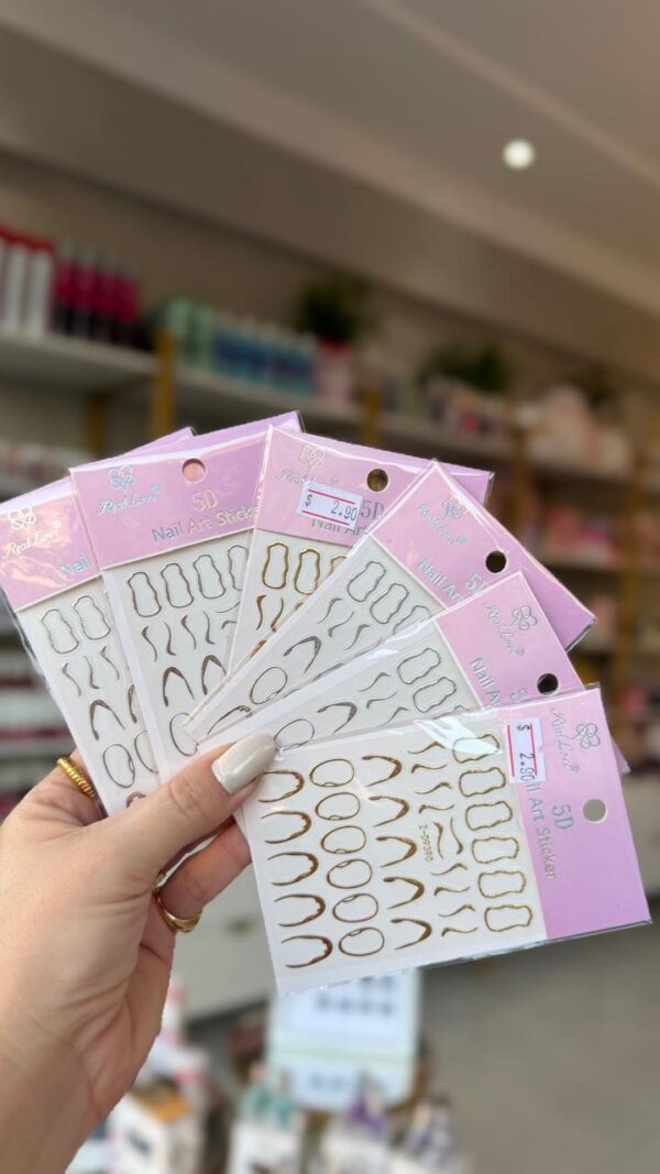 DECORAÇÃO P/ UNHA | ADESIVOS DE PAPEL PARA UNHAS PRATA GOS221  REAL LOVE