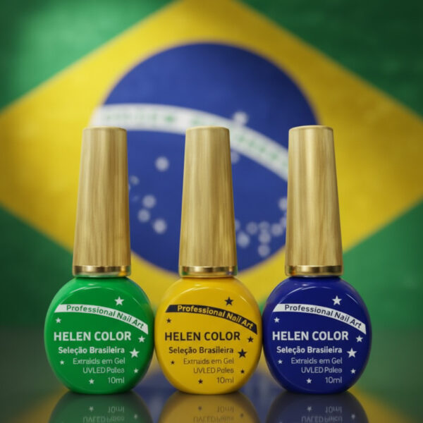 ESMALTE EM GEL VERDE | SELECAO | 10ML UV/LED | COPA DO MUNDO | HELEN COLOR