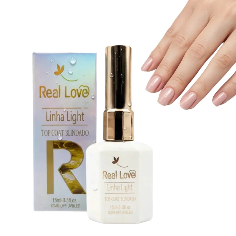 TOP COAT BLINDADO REAL LOVE 15ML - FINALIZADOR PROFISSIONAL ANTI-RISCO - Imagem 3