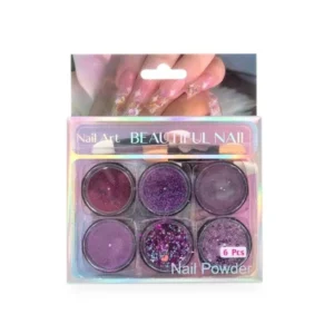 DECORAÇÃO DE UNHA GLITER ROXO 6UNID NAIL ART GOS124