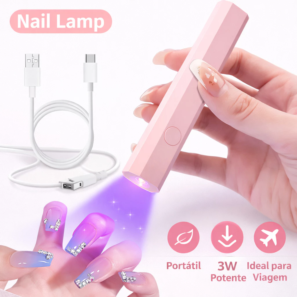 MINI LÂMPADA PORTÁTIL PARA UNHAS SECAGEM RÁPIDA | SECADOR DE UV/LED | LANTERNA USB