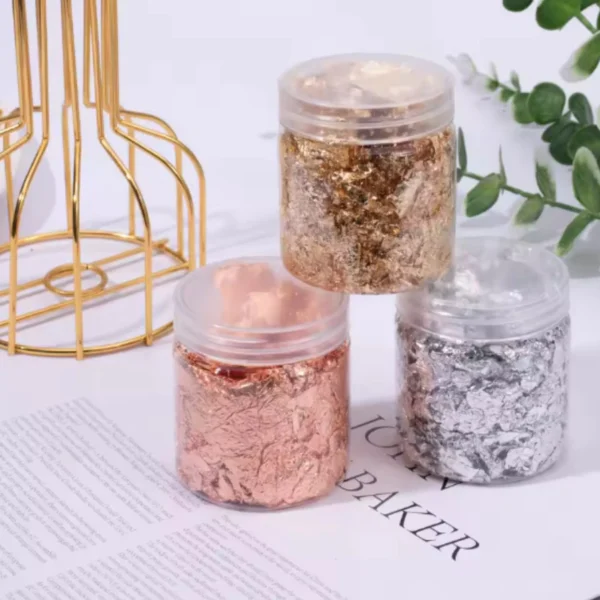 FOLHA DE OURO P/ DECORAÇÃO DE UNHA | DOURADO/PRATA | UNID