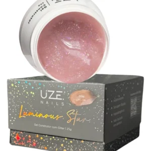 GEL CONSTRUTOR COM GLITER LUMINOUS STAR NUDE 25G  UZE NAILS