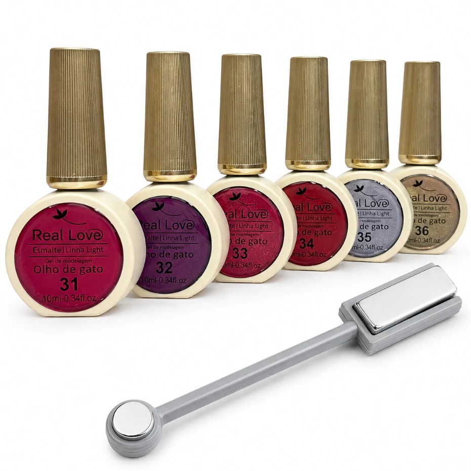 ESMALTE EM GEL MAGNETICO OLHO DE GATO Nº 02 REAL LOVE 10ML - Imagem 19
