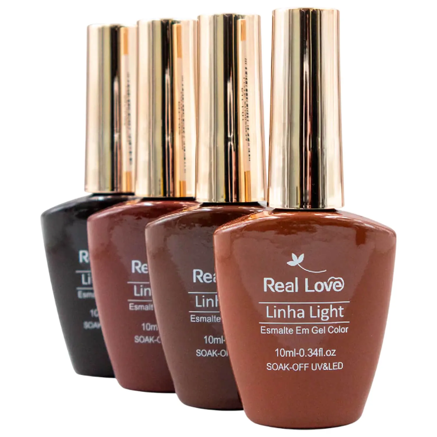 ESMALTE EM GEL | LINHA LIGTH | TONS MARROM| REAL LOVE