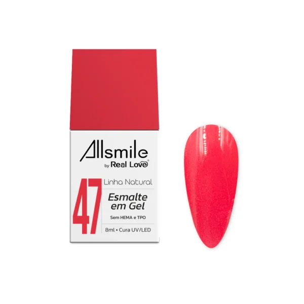 ESMALTE EM GEL LINHA NATURAL Nº47 ALLSMILE REAL LOVE 10ML