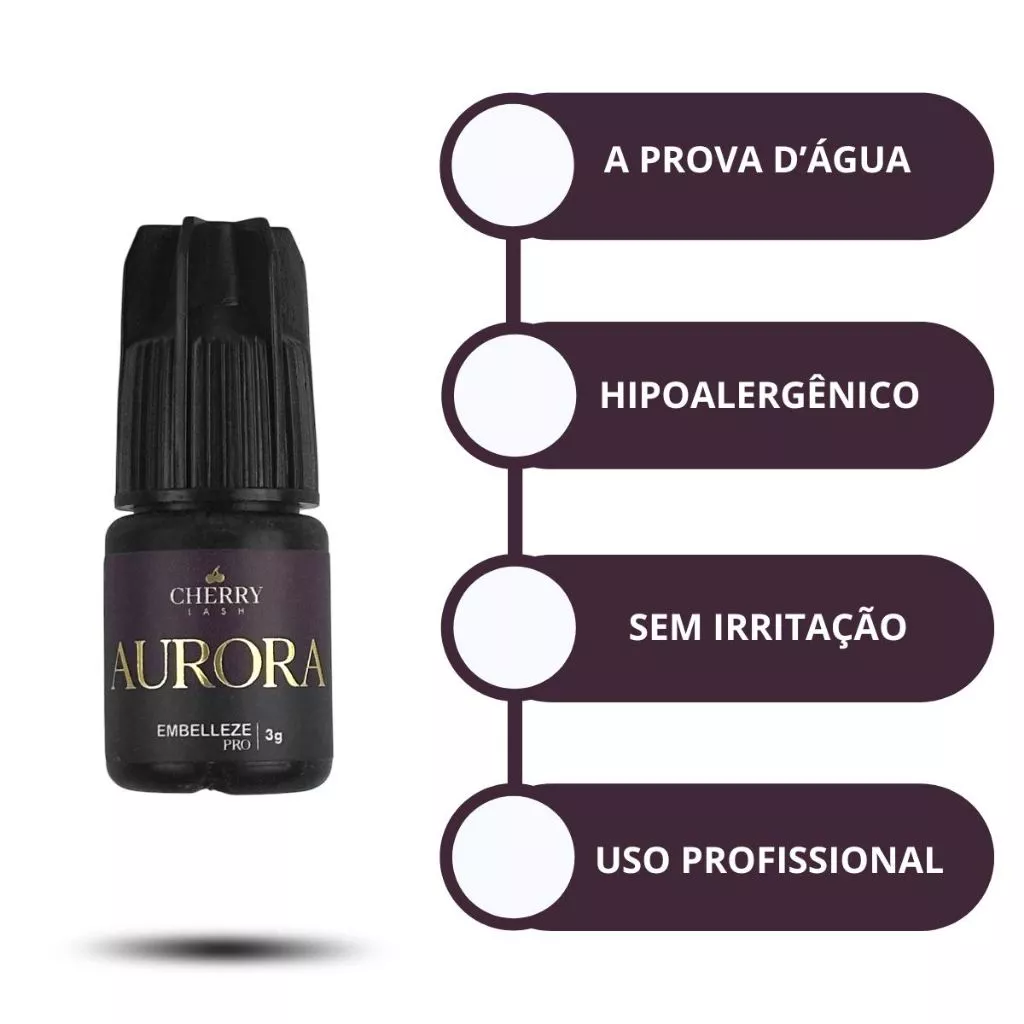COLA ADESIVO PARA EXTENSÃO DE CILIOS AURORA 3G CHERRY - Imagem 2