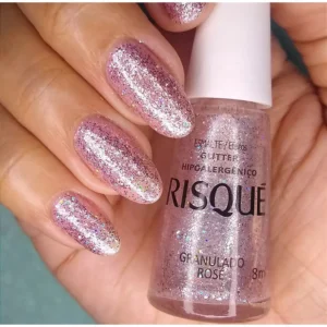 ESMALTE RISQUE GLITTER GRANULADO ROSE