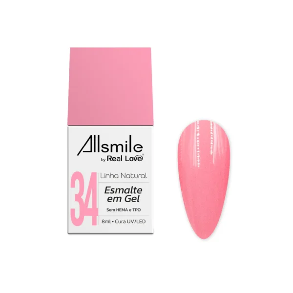 ESMALTE EM GEL LINHA NATURAL Nº34 ALLSMILE REAL LOVE 10ML