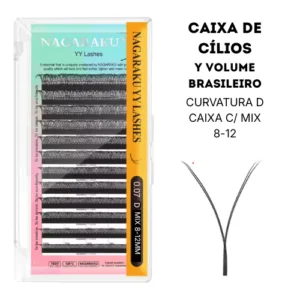 CÍLIOS EXTENSÃO BRASILEIRO YY D MIX  (8-12MM) NAGARAKU