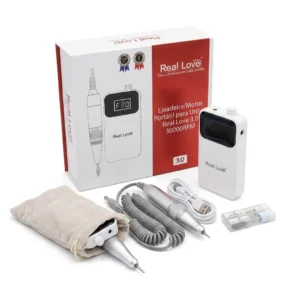 LIXADEIRA MOTOR PORTÁTIL PARA UNHAS 3.0 30.000RPM RECARREGAVEL DM-01 REAL LOVE