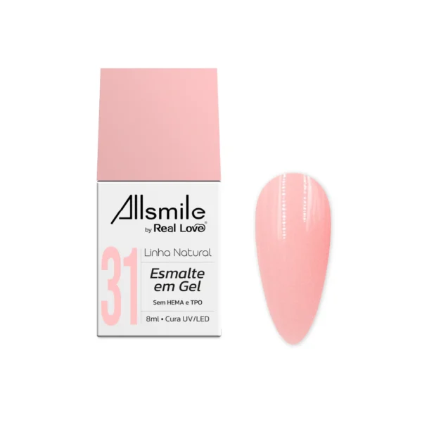 ESMALTE EM GEL LINHA NATURAL Nº31 ALLSMILE REAL LOVE 10ML
