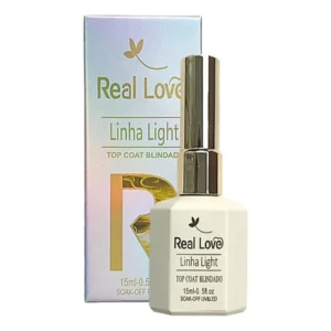 TOP COAT BLINDADO REAL LOVE 15ML - FINALIZADOR PROFISSIONAL ANTI-RISCO