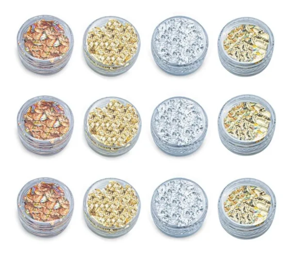 Kit 12 FOLHAS OURO PRATA BRONZE ENCAPSULAMENTO
