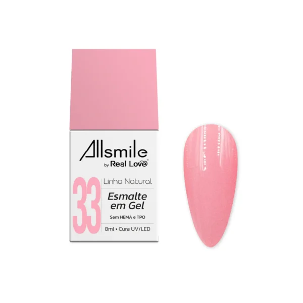 ESMALTE EM GEL LINHA NATURAL Nº33 ALLSMILE REAL LOVE 10ML