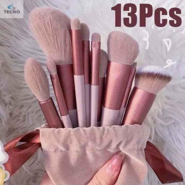 KIT C/13 PINCEIS VARIADOS COM BOLSINHA CORES SORTIDAS