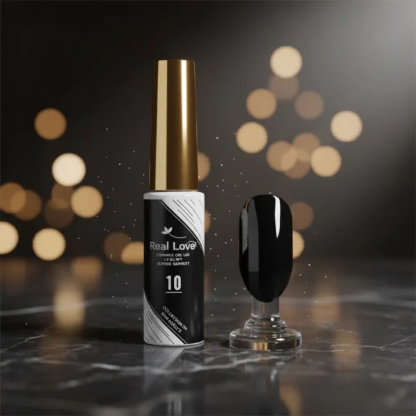 ESMALTE EM GEL LINE ART EFEITO SPIDER PRETO 10ML REAL LOVE