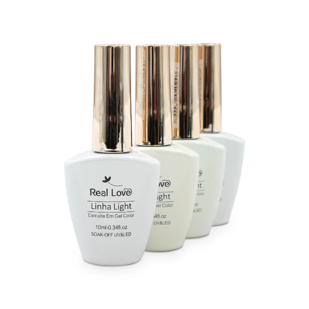 ESMALTE EM GEL | LINHA LIGTH | TONS BRANCOS | REAL LOVE