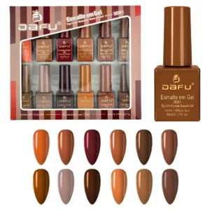 ESMALTES EM GEL 3 EM 1 ONE STEP (12M) #12 TONS MARRONS 5ML DAFU