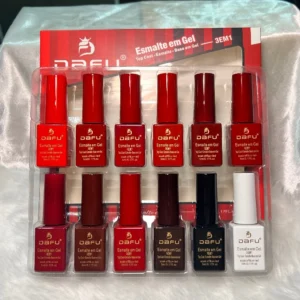 KIT ESMALTES EM GEL 3 EM 1 ONE STEP COM 12 UNIDADES -  TONS VERMELHOS