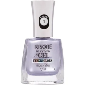 ESMALTE PRATA RISQUÉ DIAMOND GEL CYBERCOLORS BRILHO DE VÊNUS EFEITO 9,5 ML