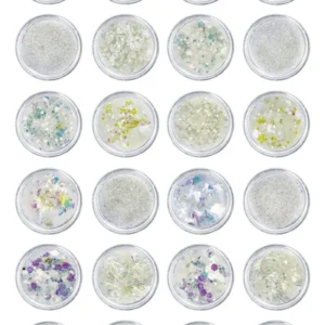 GLITTER DECORAÇÃO UNHAS NAIL ART MAQUIAGEM BRANCO | SORTIDO