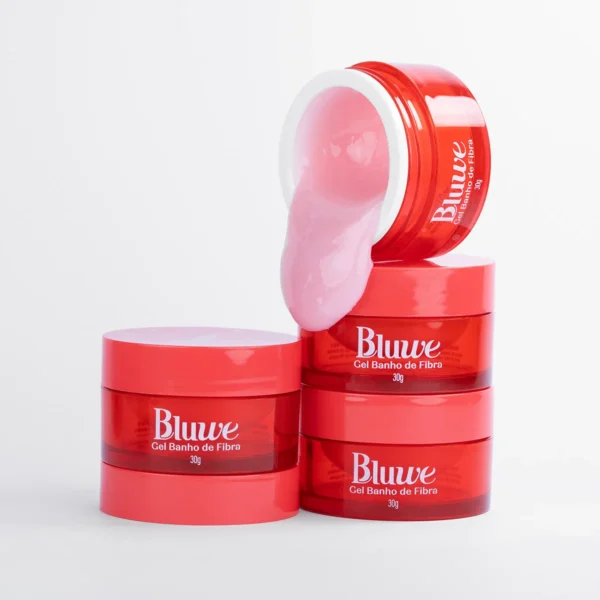 BLUWE GEL BANHO DE FIBRA | NATURAL PINK 30 G | GEL ESTRUTURADOR COM FIBRA SECA + TECNOLOGIA CURVATURA SMART | BLUWE
