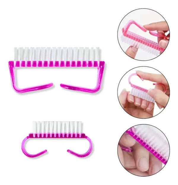 KIT 2 ESCOVINHAS MANICURE PEDICURE LIMPEZA HIGIENE DE UNHAS