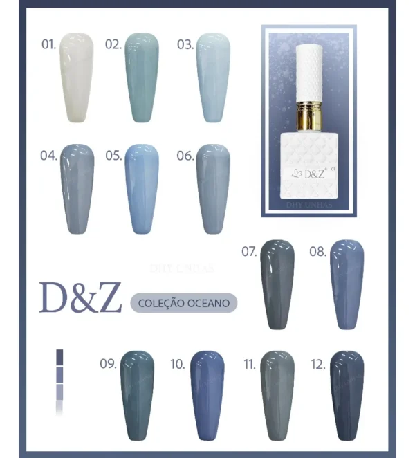 ESMALTE EM GEL D&Z | COR: 10 | COLECAO OCEANO | D&Z
