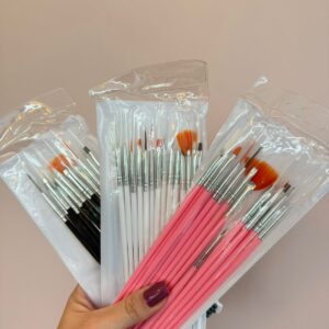 KIT PINCEL  KIT C/ 15 UNID - ROSA/BRANCO/PRETO
