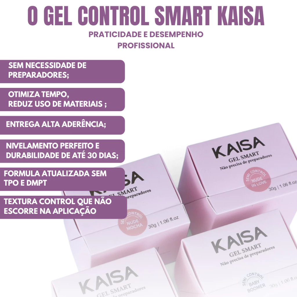 GEL CONSTRUTOR SMART KAISA SEM PREPARADORES NUDE KINDA SEXY 30 GR LED/UV KAISA - Imagem 3