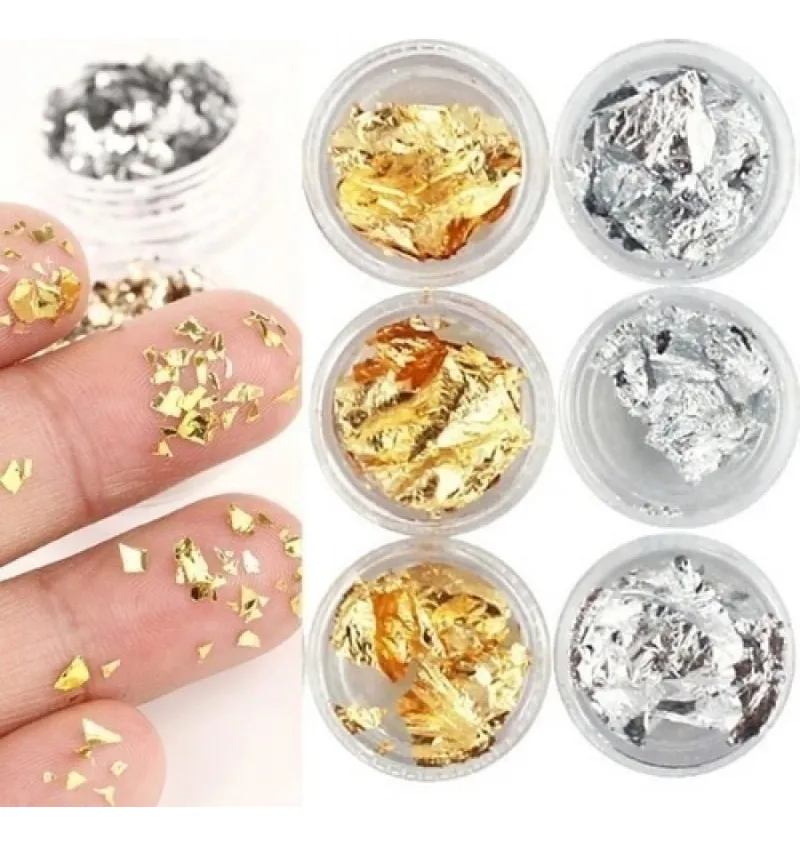 Kit 12 FOLHAS OURO PRATA BRONZE ENCAPSULAMENTO - Imagem 2
