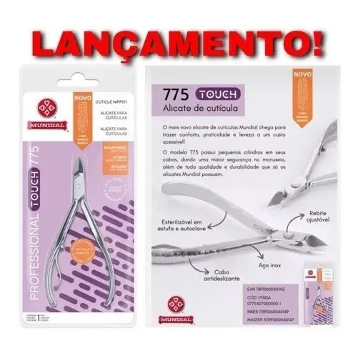 ALICATE CUTÍCULAS MUNDIAL INOX PROFISSIONAL REF. 775 - Imagem 3