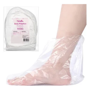 Bota Plástica Descartável Transparente Pedicure 100 Unidades