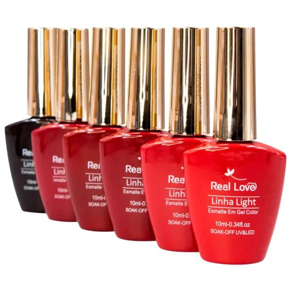 ESMALTE EM GEL COLOR VERMELHO | LTKIT-G | LINHA LIGTH | REAL LOVE