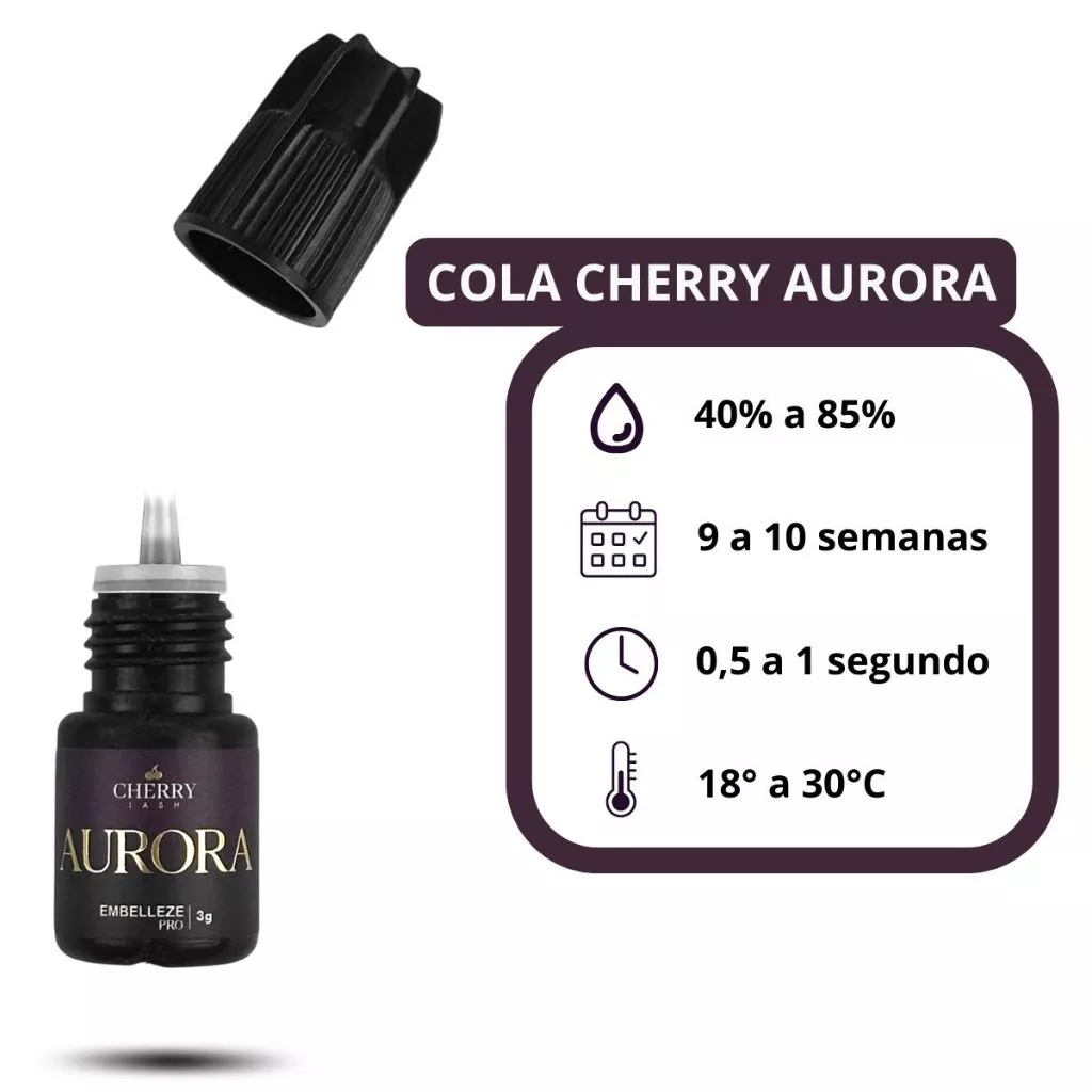 COLA ADESIVO PARA EXTENSÃO DE CILIOS AURORA 3G CHERRY - Imagem 3