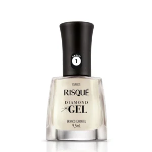 ESMALTE RISQUÉ DIAMOND GEL BRANCO CAMAFEU CREMOSO 9,5ML