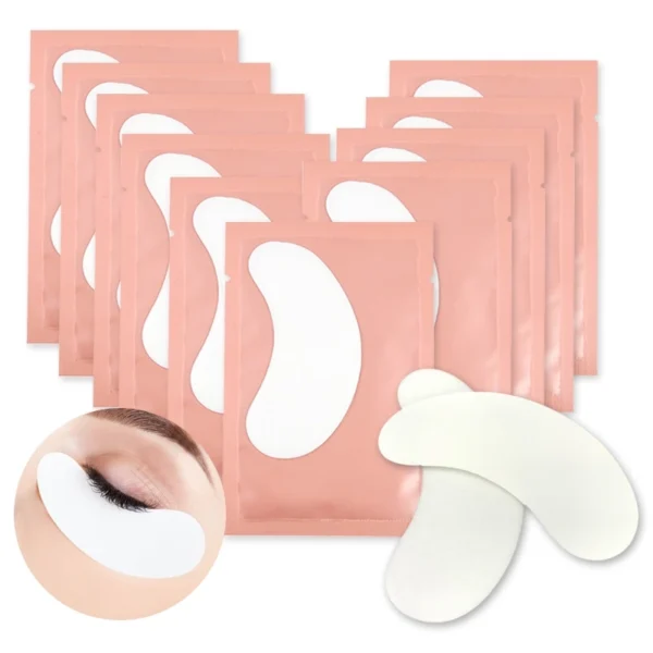 ADESIVO DE OLHO PADS GEL PROTETOR PARA PÁLPEBRA ALONGAMENTO E EXTENSÃO DE CÍLIOS | ROSA | PCTE 50 UNID