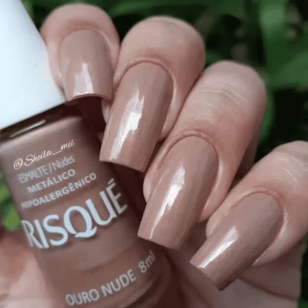 ESMALTE RISQUE METALIZADO OURO NUDE