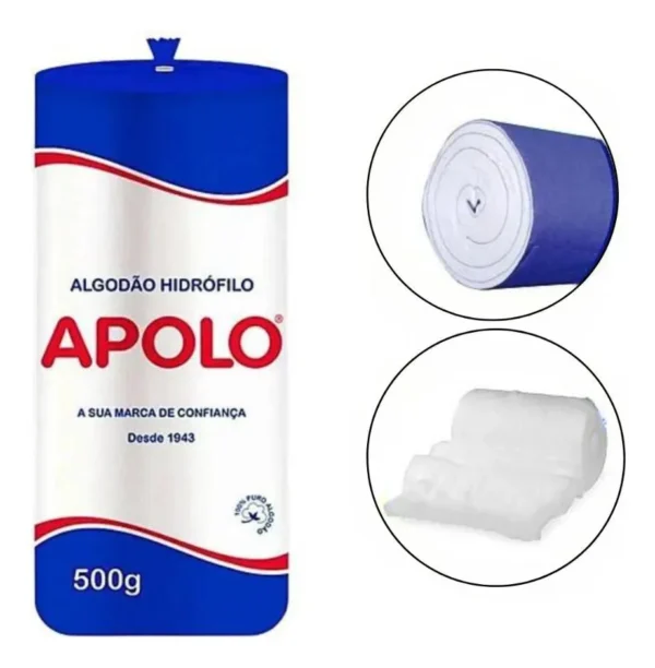 ALGODÃO HIDRÓFILO ROLO 500G APOLO