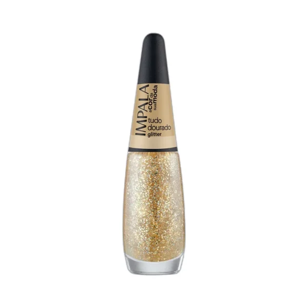 ESMALTE IMPALA TUDO DOURADO GLITTER 7,5ML