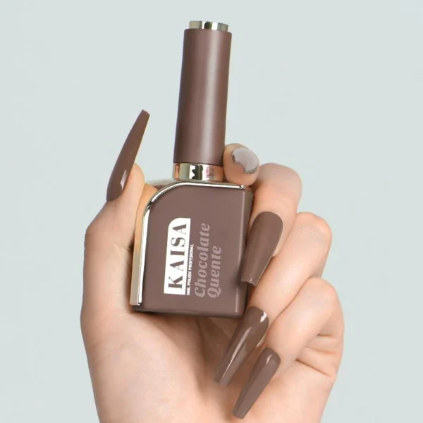 ESMALTES LUXO KAISA  | CHOCOLATE QUENTE -COR: 04 | COLEÇÃO GRAMADO | 15ml | KAISA