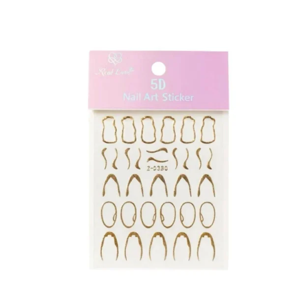 DECORAÇÃO P/ UNHA | ADESIVOS DE PAPEL PARA UNHAS DOURADO GOS22  REAL LOVE