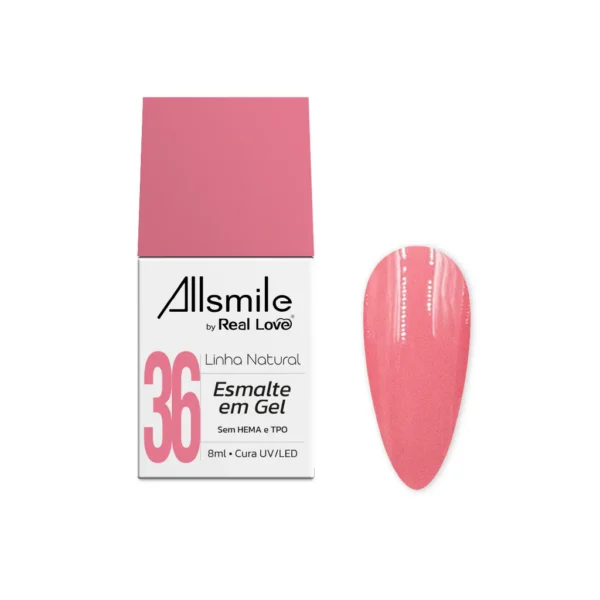 ESMALTE EM GEL LINHA NATURAL Nº36 ALLSMILE REAL LOVE 10ML