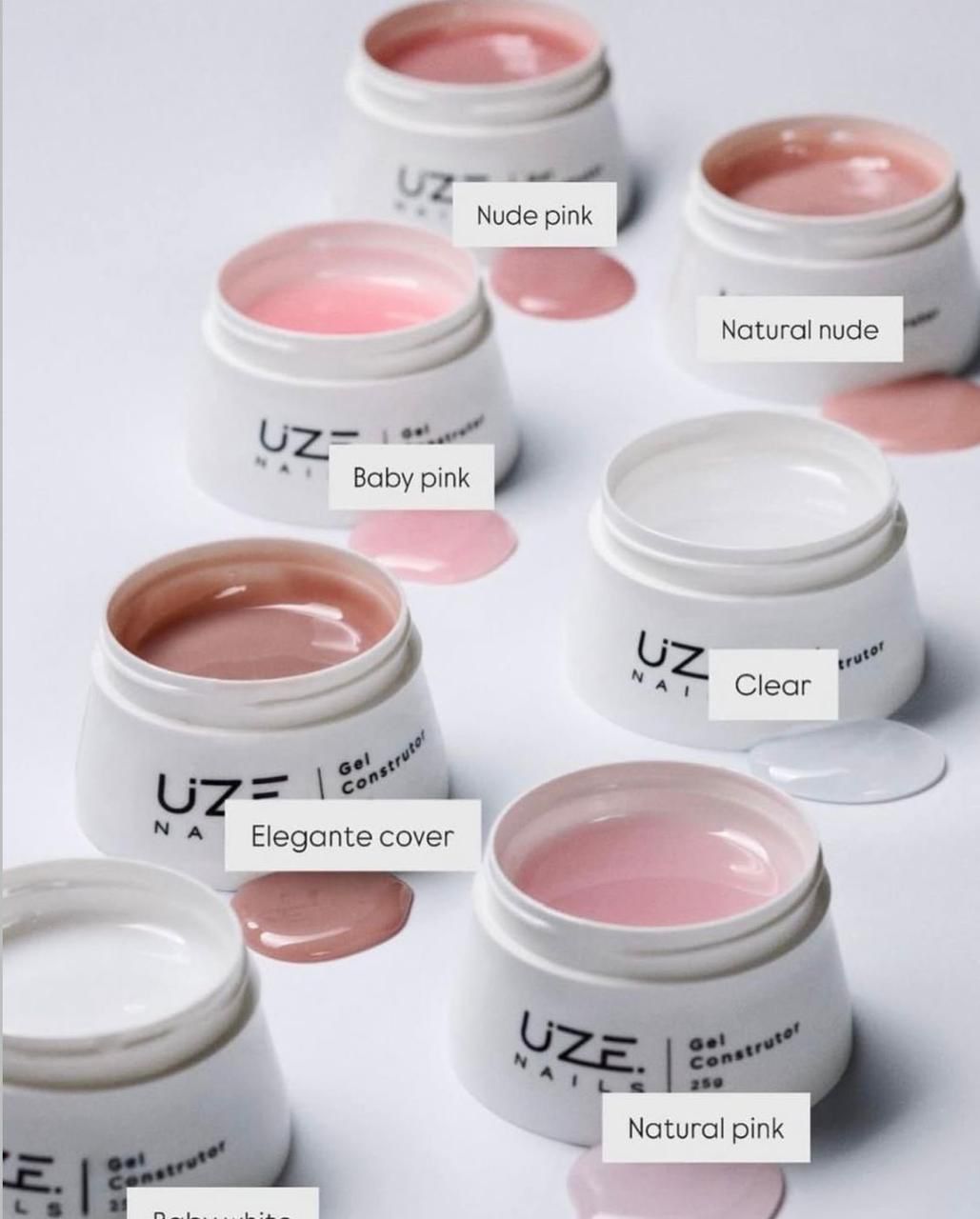GEL CONSTRUTOR NATURAL BABY PINK 25G UZE NAILS - Imagem 3