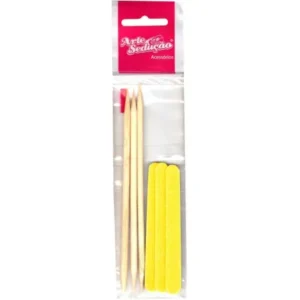 KIT 3 LIXA CANARIO E 3 PALITO BAMBU PONTA E CHANFRO