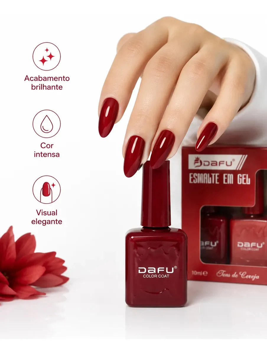 ESMALTE EM GEL COLEÇÃO TONS DE CEREJA DAFU 12ML - Imagem 4